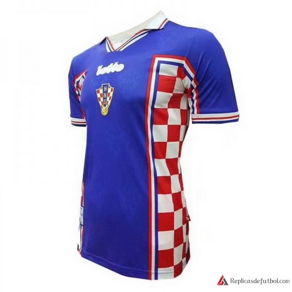 Camiseta Croatia Segunda equipación Retro 1998 Azul